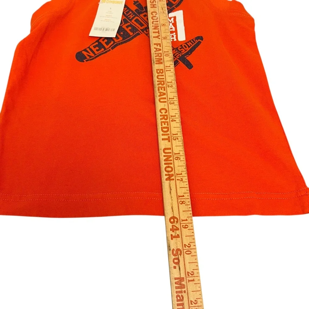 Gymboree Boys Youth Orange Airplane Muscle Tank Top Shirt Size‎ 5 Summer NWT
